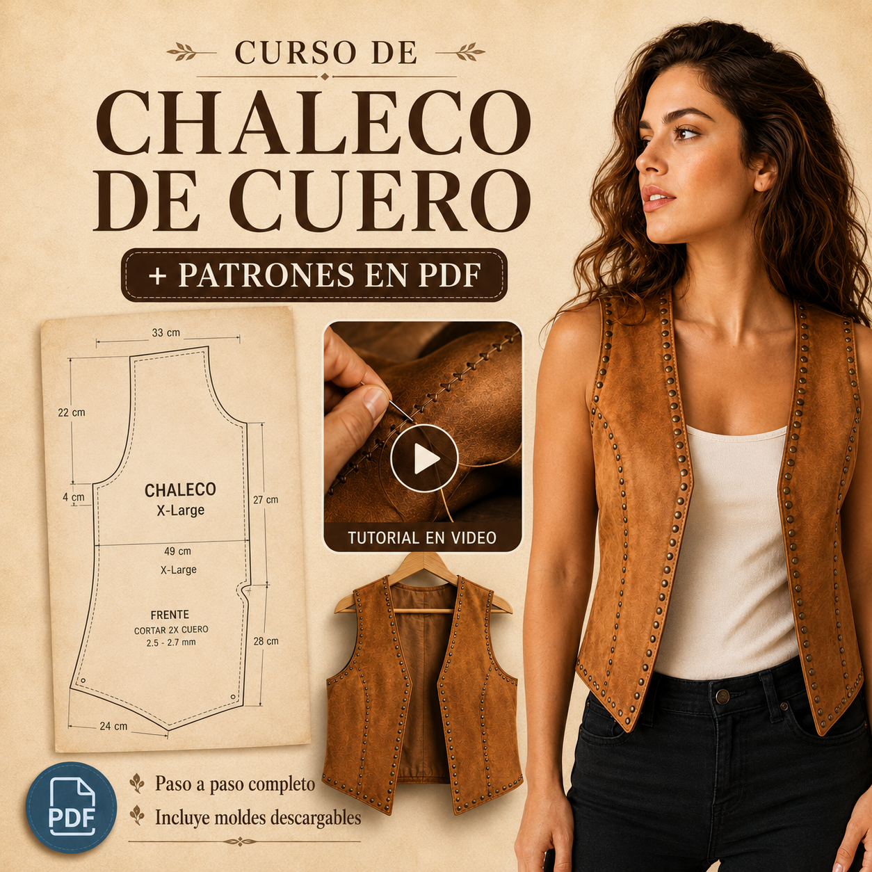 Curso Chaleco de Cuero Paso a Paso